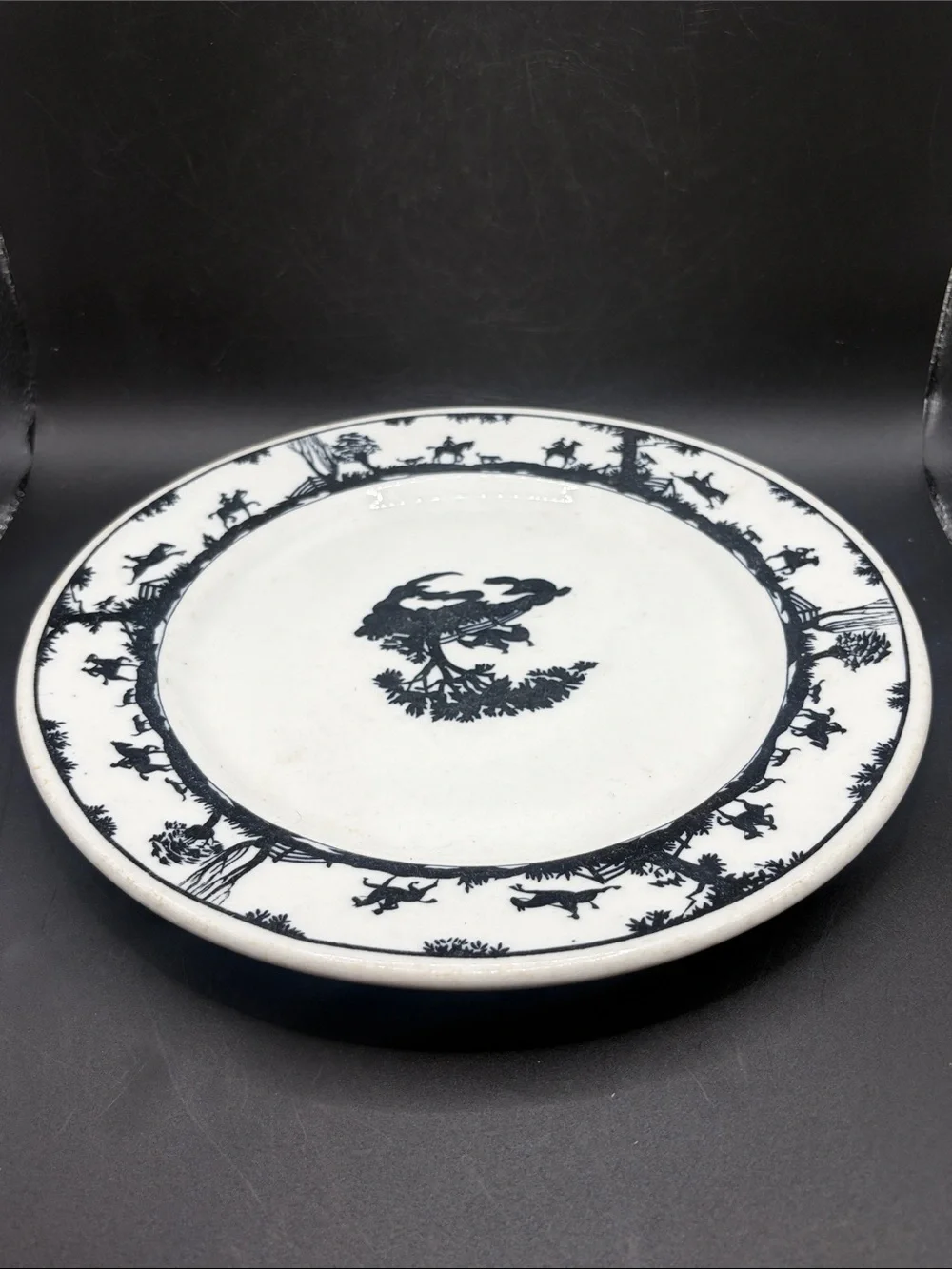 Warwick Nathan Straus & Sons Hunt Scene Silhouette Restaurant Ware Vintage Plate